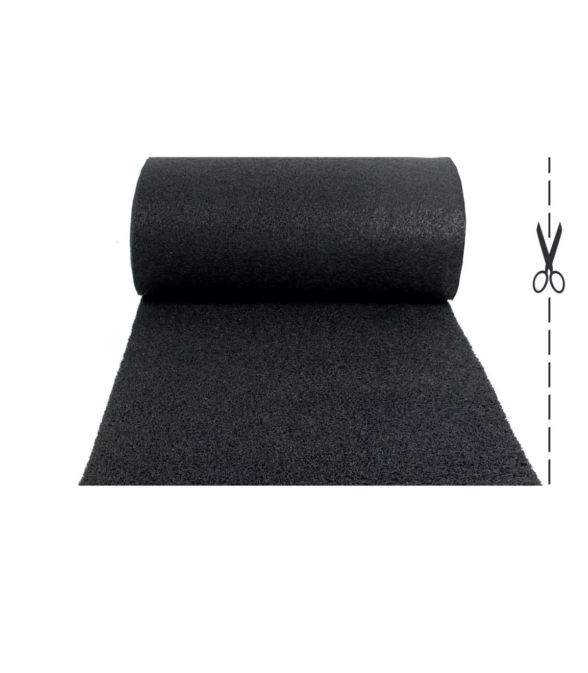 TWIST - Black, outdoor vinyl curl doormat. Tailored.