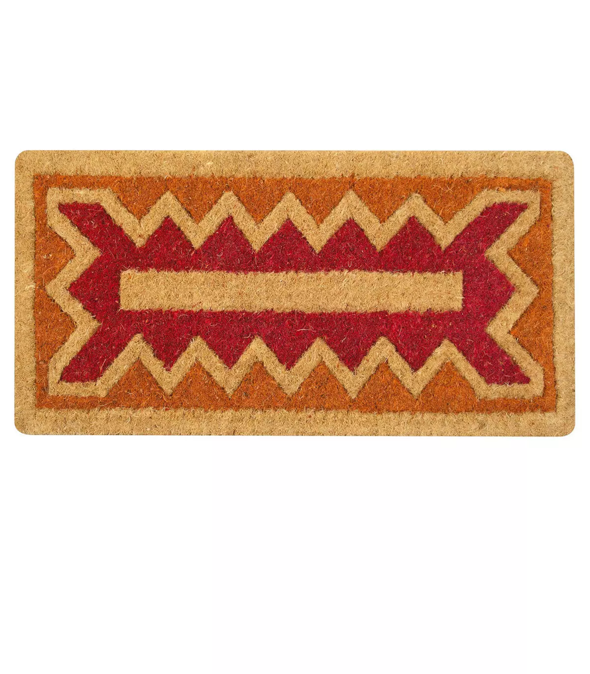 Colored coconut doormat, red zig zag 4 sizes - IMPERIAL