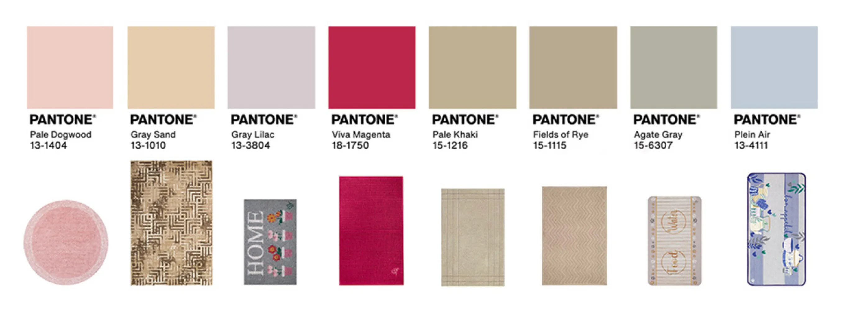 Pantone 2023 kleuren in tapijten