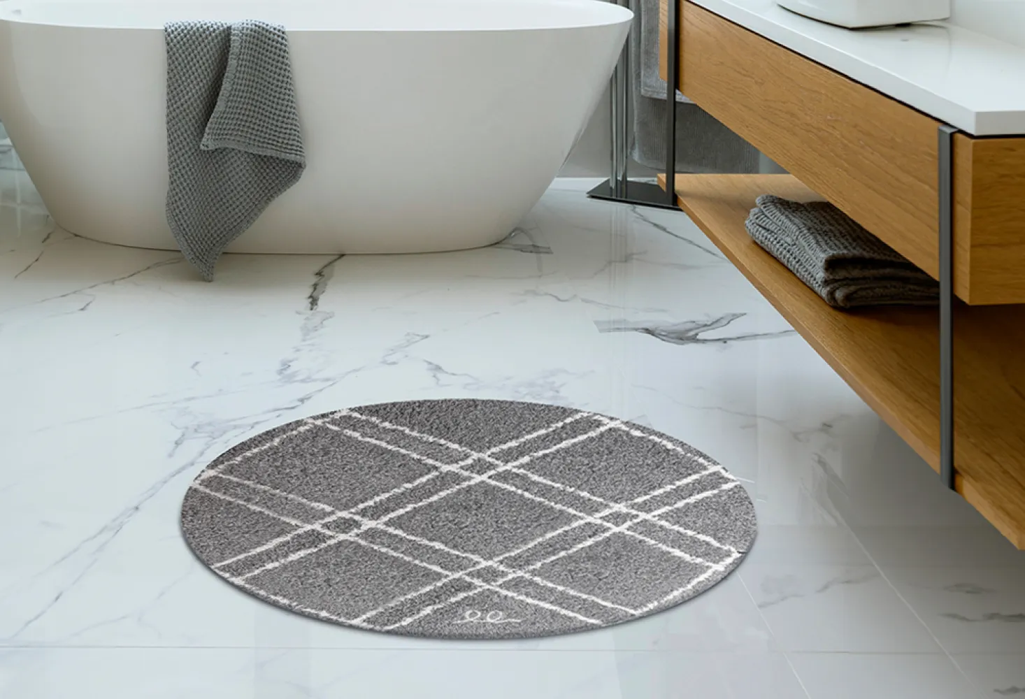 Tapis de salle de bain rond