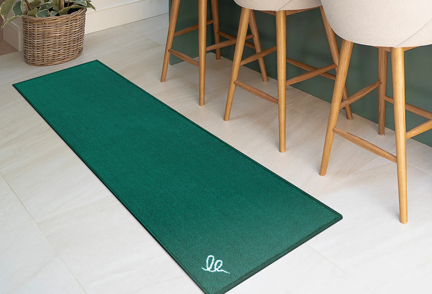 Green kitchen carpet