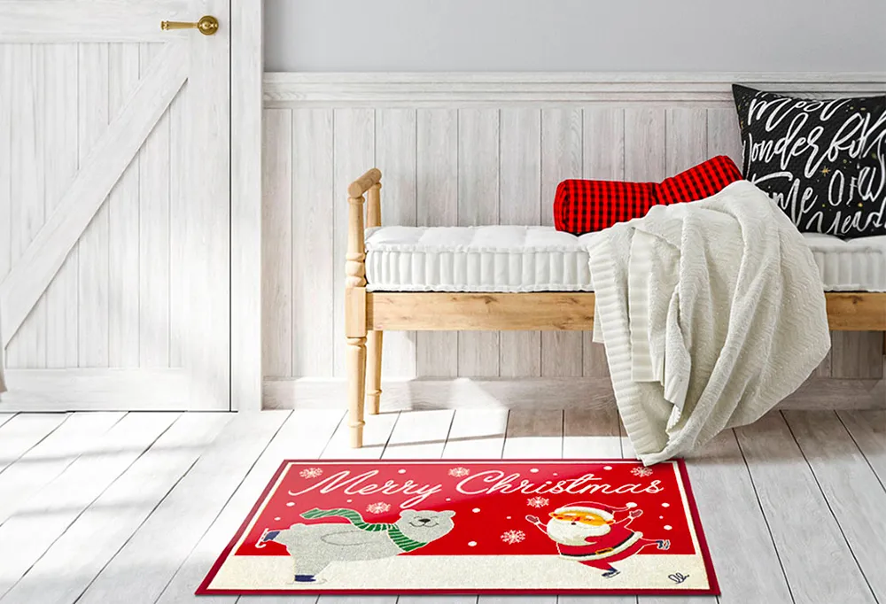 IDEAS PARA DECORAR LA CASA EN NAVIDAD: ALFOMBRAS Y FELPUDOS NAVIDEÑOS