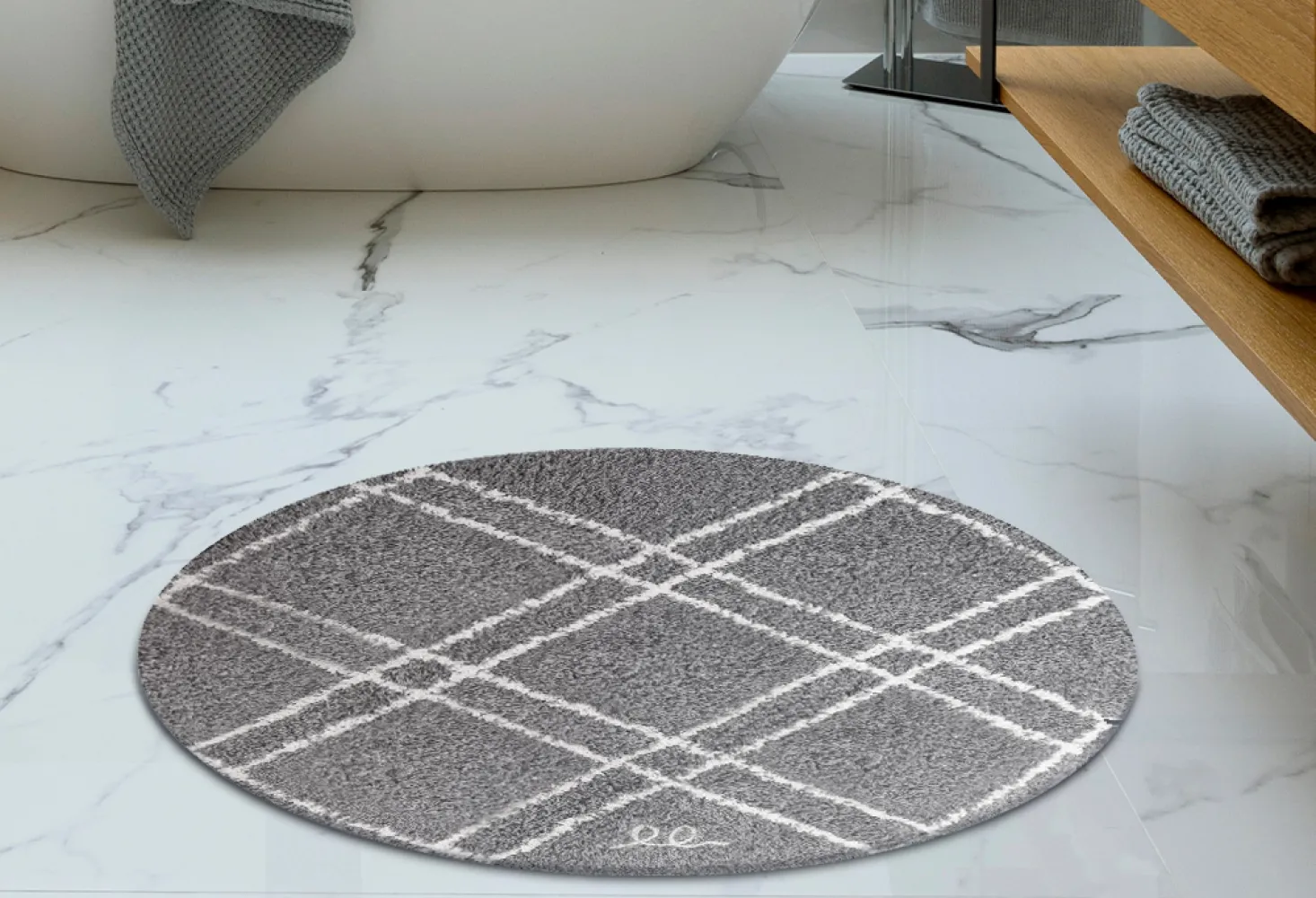 Tapis de salle de bain rond