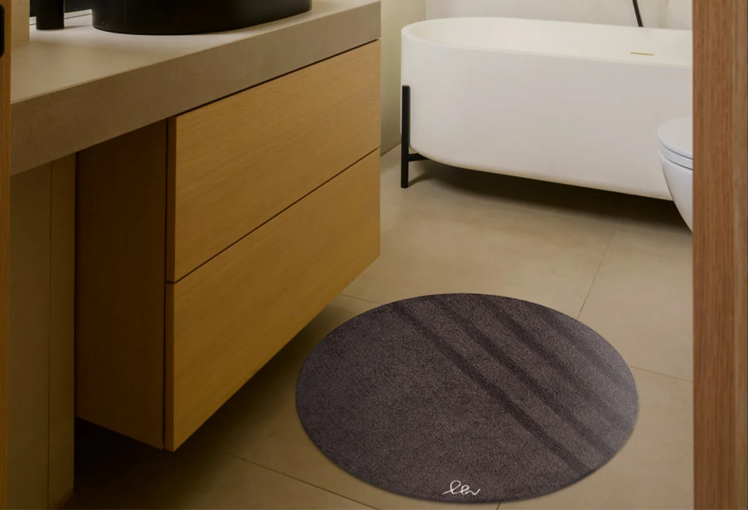 Ronde antislip badmat