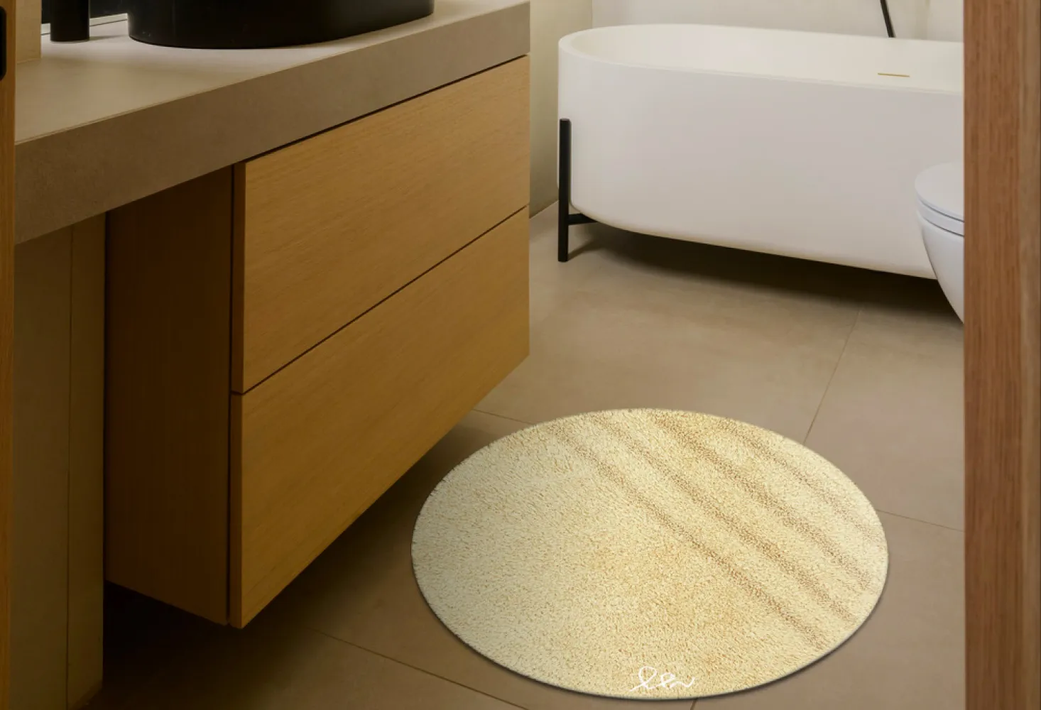 Tapis de salle de bain rond