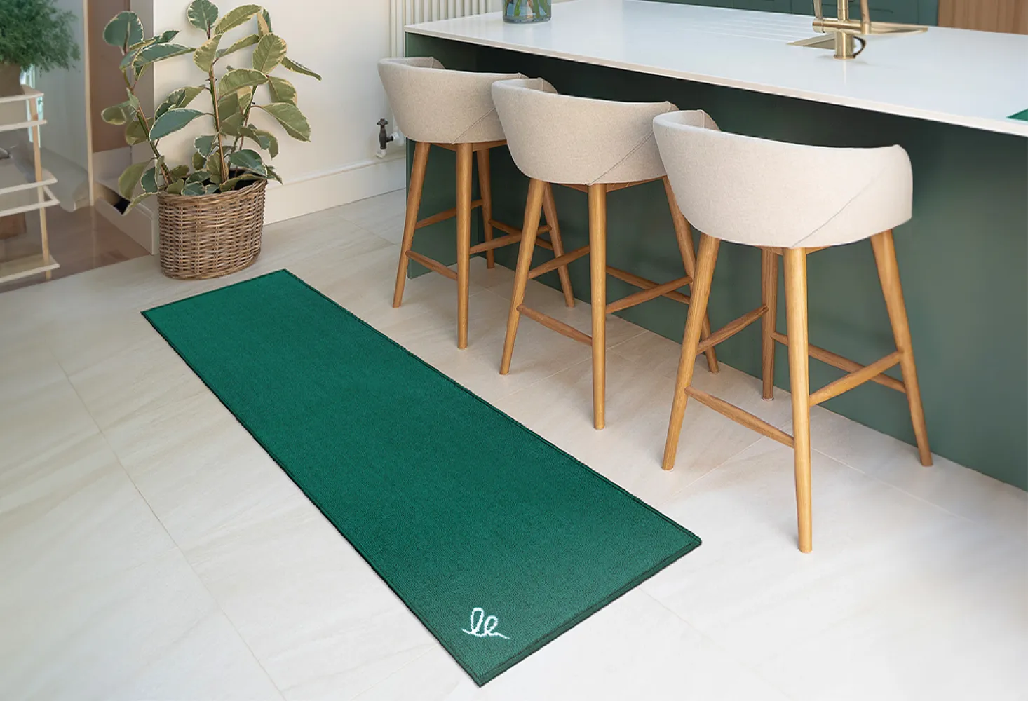 Alfombra de cocina verde