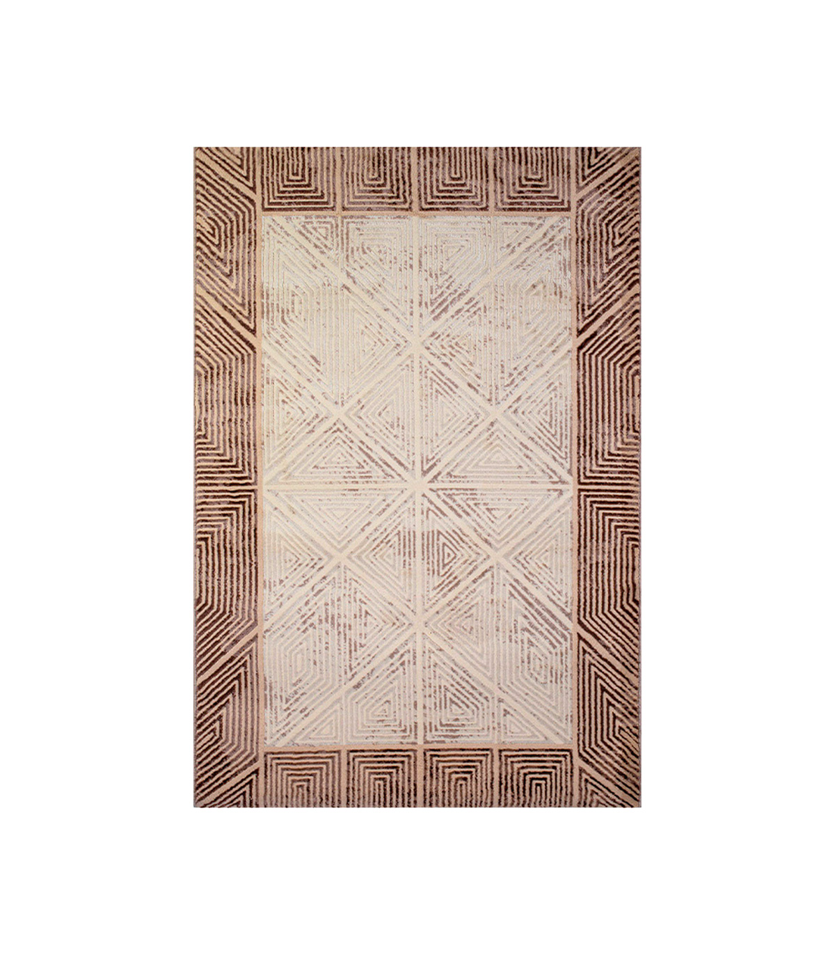 Tapis de chambre moderne, différentes tailles, SIPARIO BORDER BROWN