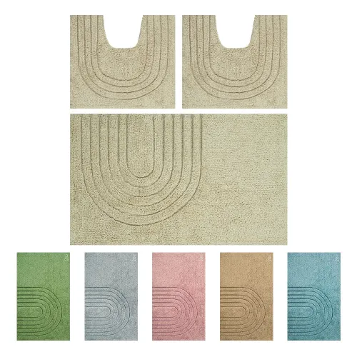 Modern non-slip, washable bath mat set, various colours, PARURE MODERN