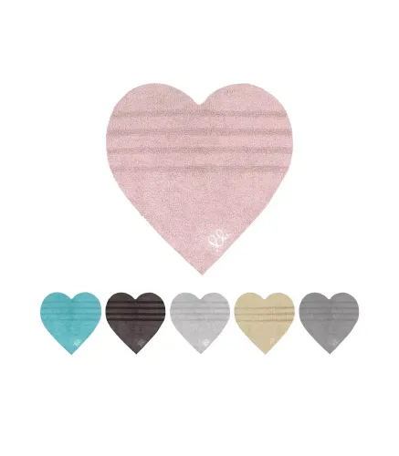 Non-slip bathroom rug, heart-shaped cotton bathroom rug, 6 colours, AMOUR