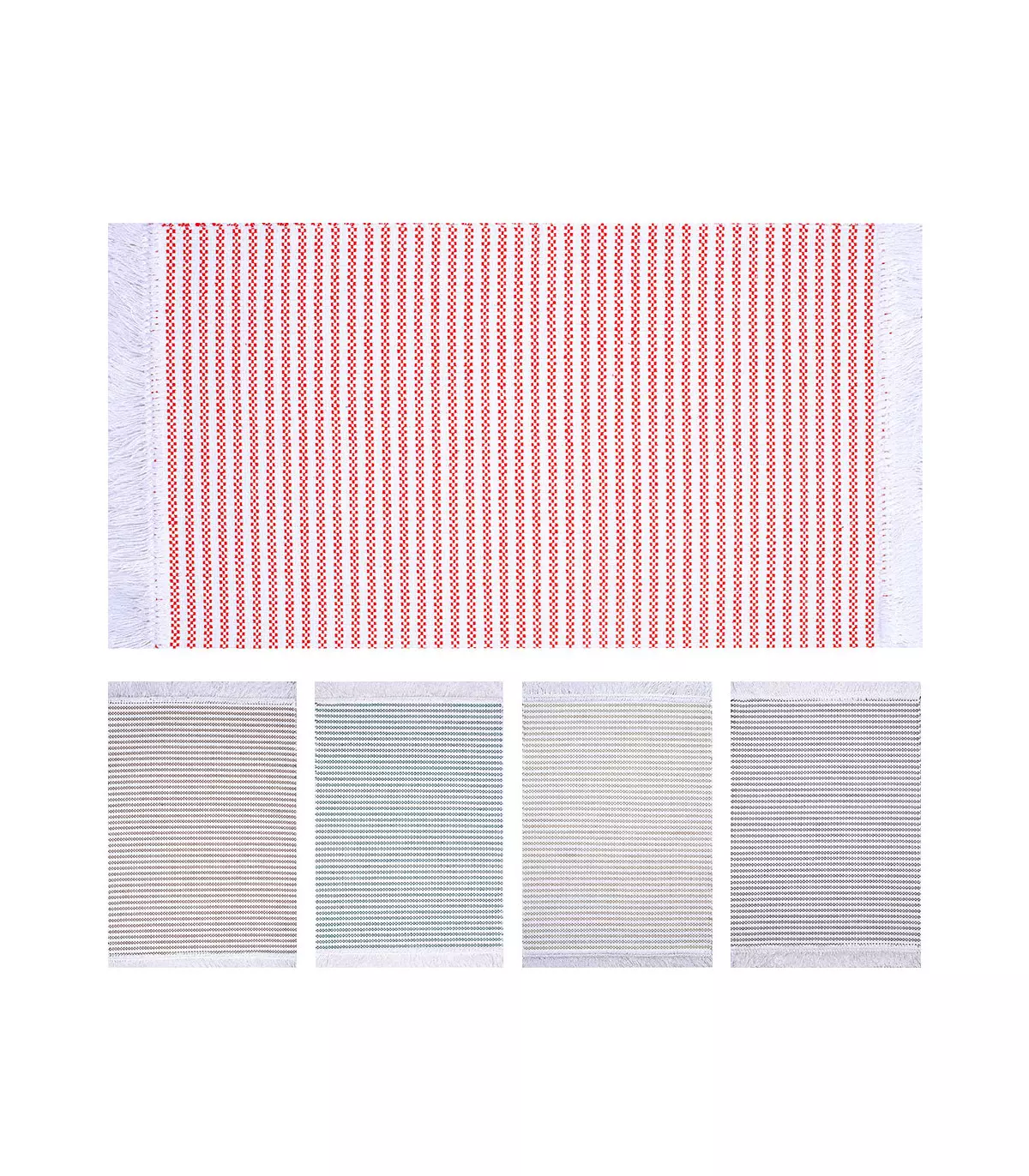 RIGO - Machine washable cotton carpet with fringes, various sizes