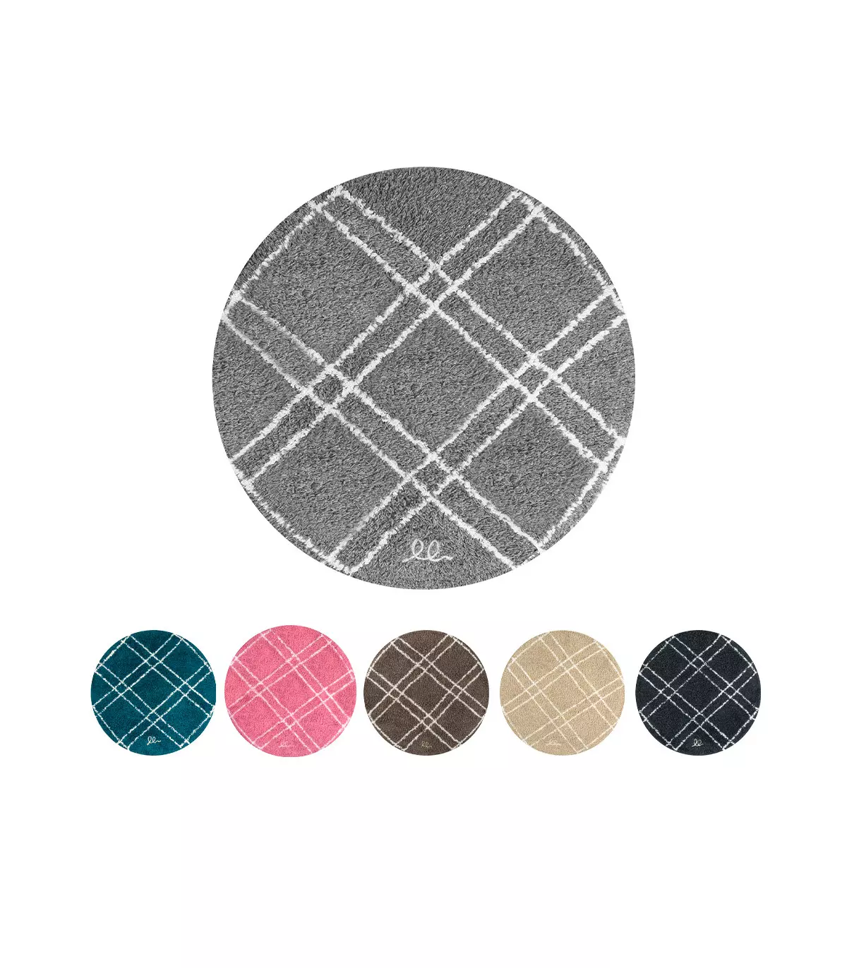 Gray modern bathroom rug, 6 colors - LAKE 3