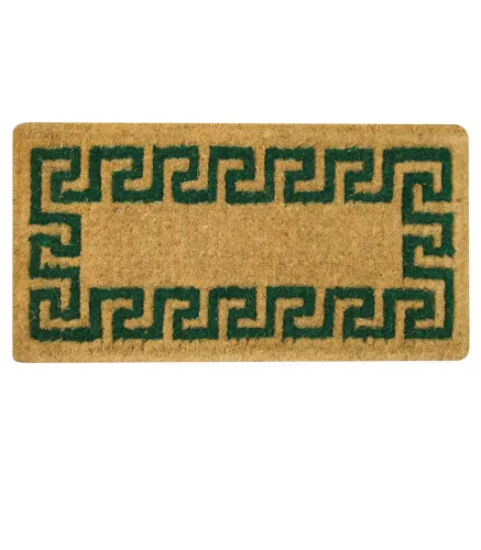 IMPERIALE - Natural coconut doormat 4 cm high, hand-woven, green corrugated, 4 sizes