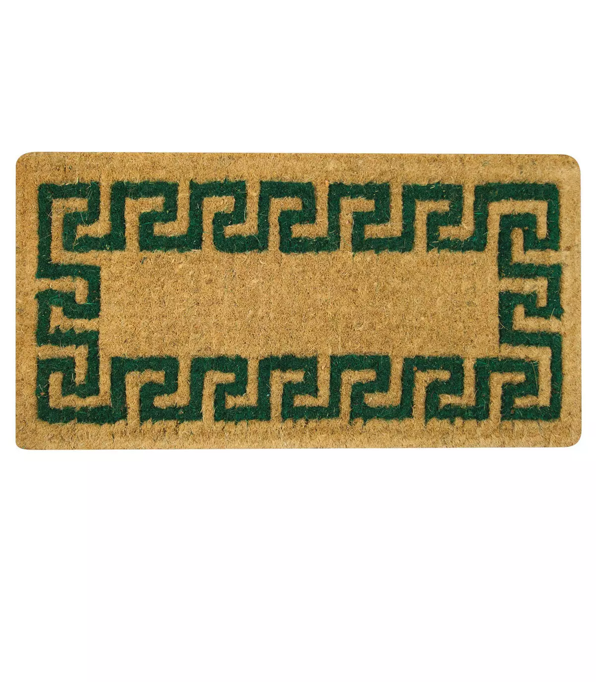 IMPERIALE - Natural coconut doormat 4 cm high, hand-woven, green corrugated, 4 sizes