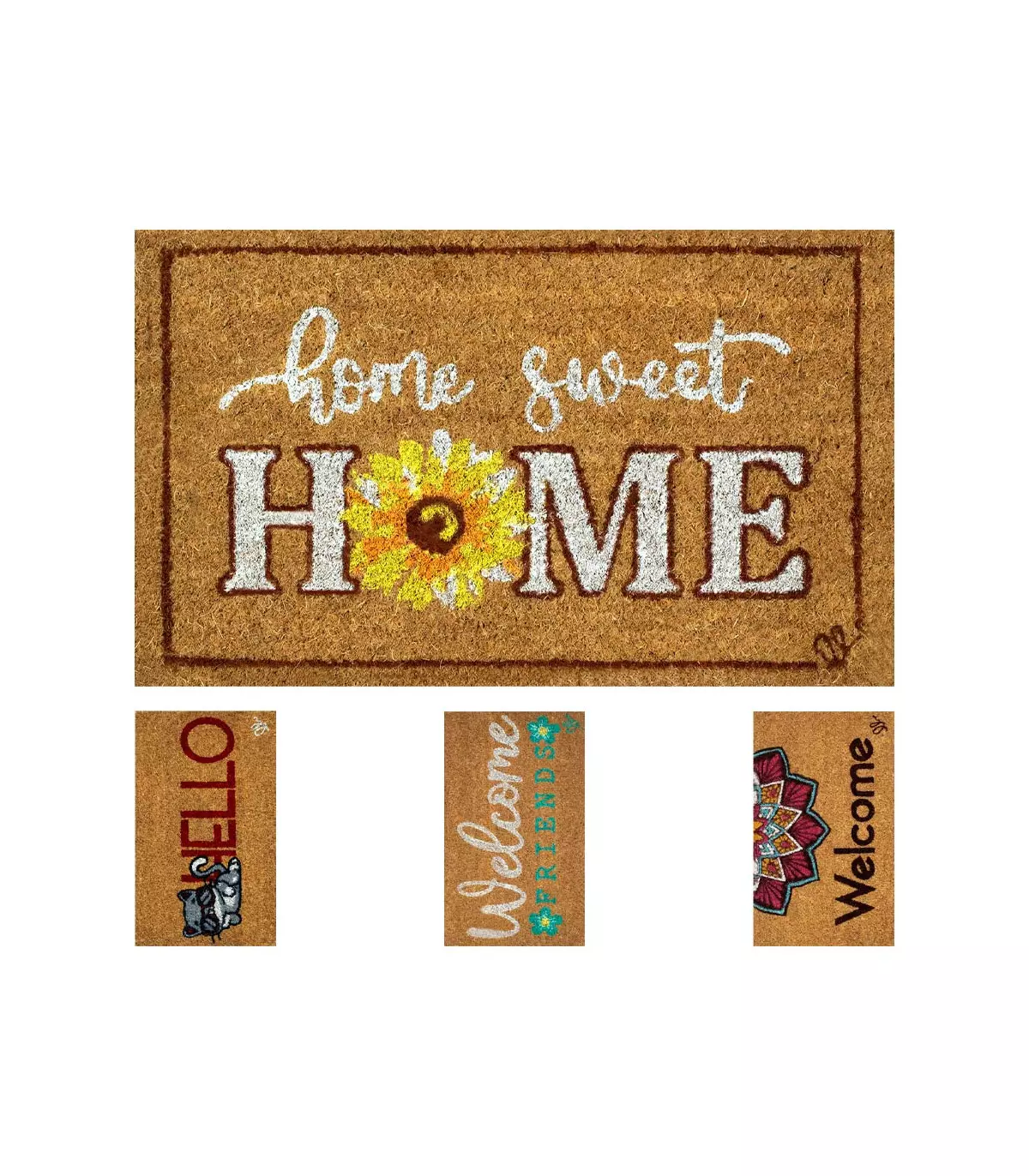 FANTASY 10 - Home entrance doormat in coconut with colored prints 30X50 cm