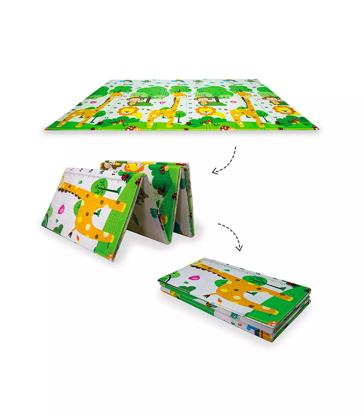 Foldable, reversible and waterproof children's play mat, PLAY GIRAFFE/CIRCUS