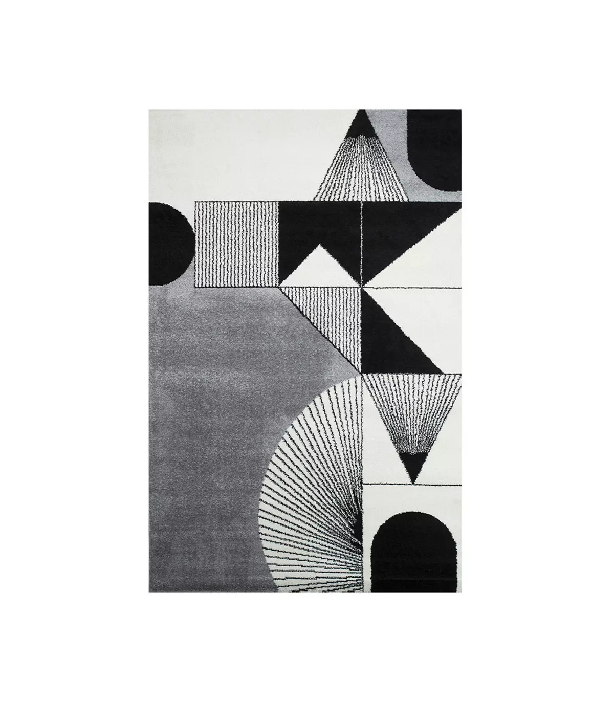 Tapis d'ameublement à poils courts, tailles assorties, ART BLACK&WHITE