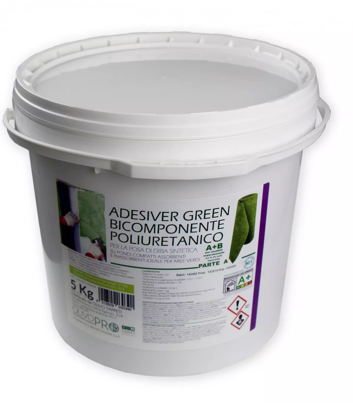 Colle de fixation, polyuréthane à deux composants 4,5 kg + 0,5, ADESIVER VERT